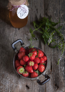 homemade granita strawberries and elderflower