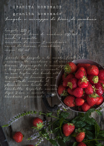 homemade granita strawberries and elderflower